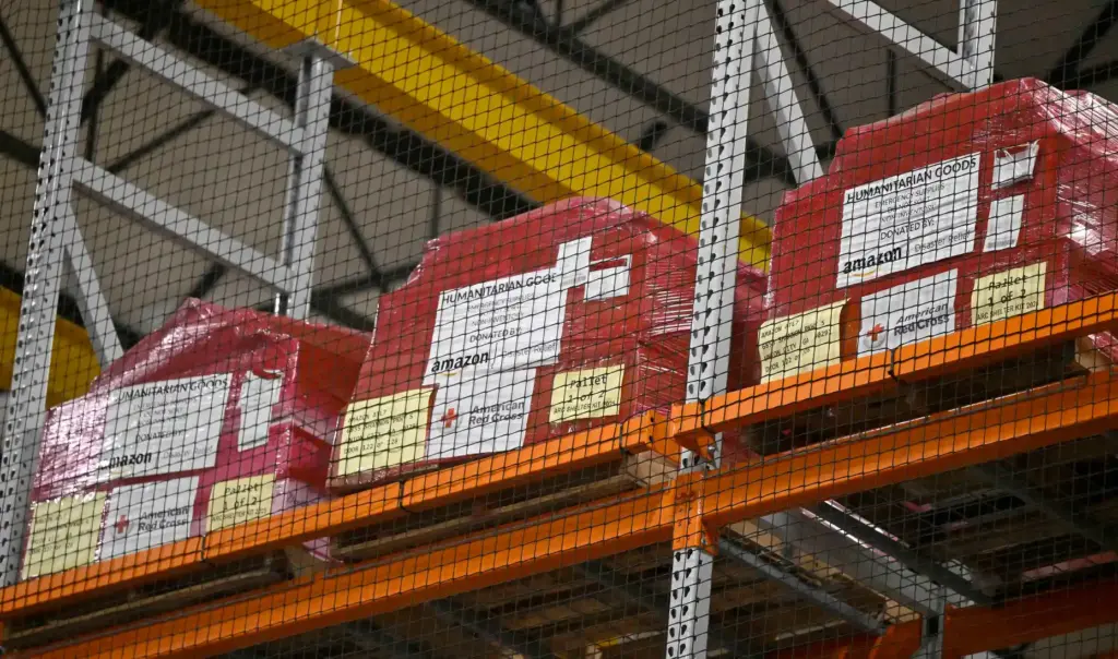 Emergency supplies are seen Wednesday, May 20, 2026, ready for...