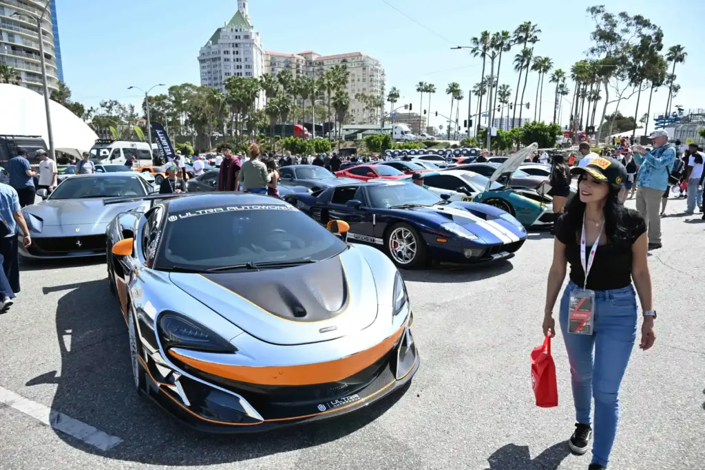 Race fans view the Exotic Car exhibit during the 51st...