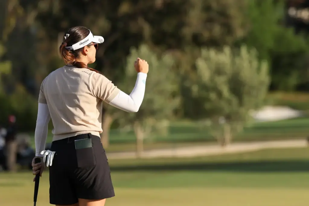 Hannah Green celebrates after winning the LPGA JM Eagle LA...