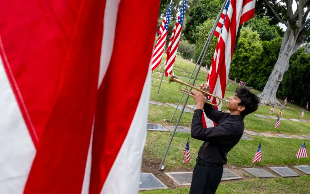 Taps were played at the conclusion of Memorial Day services...