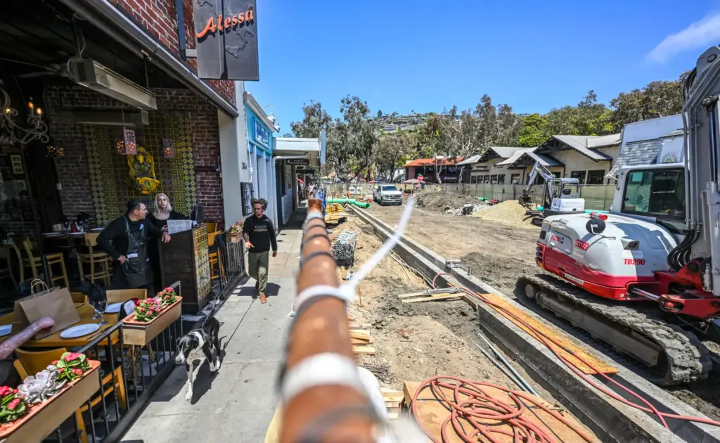 Construction continues in the 200 block of Forest Avenue as...