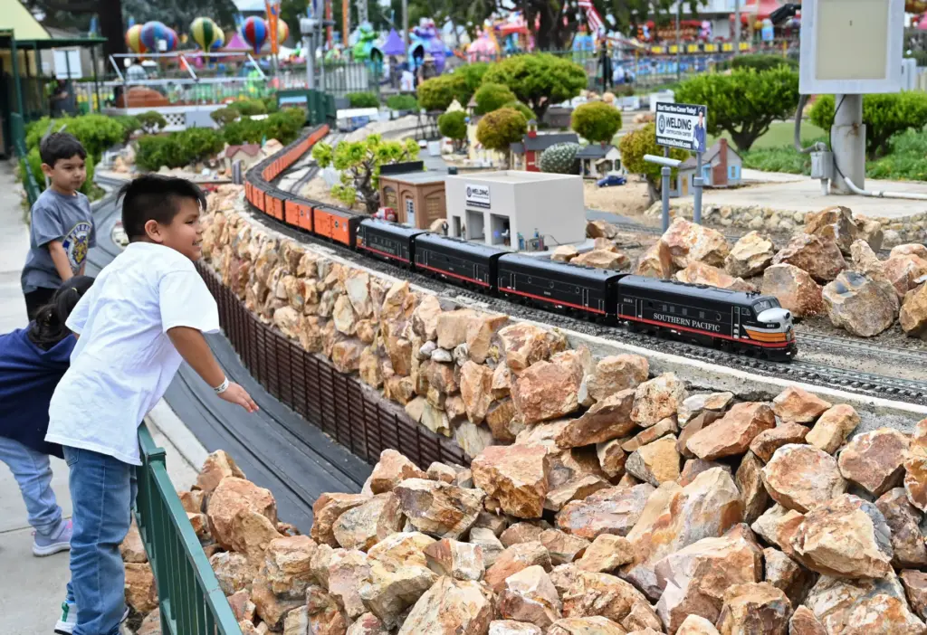 Steven Garcia, 8, enjoys the LA County Fair’s Fairplex Garden...