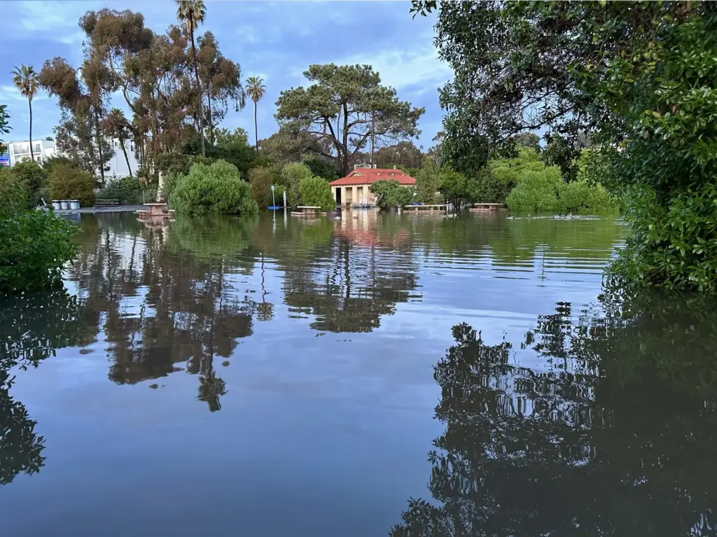 The Doheny State Beach campground flooded in February 2024, an...