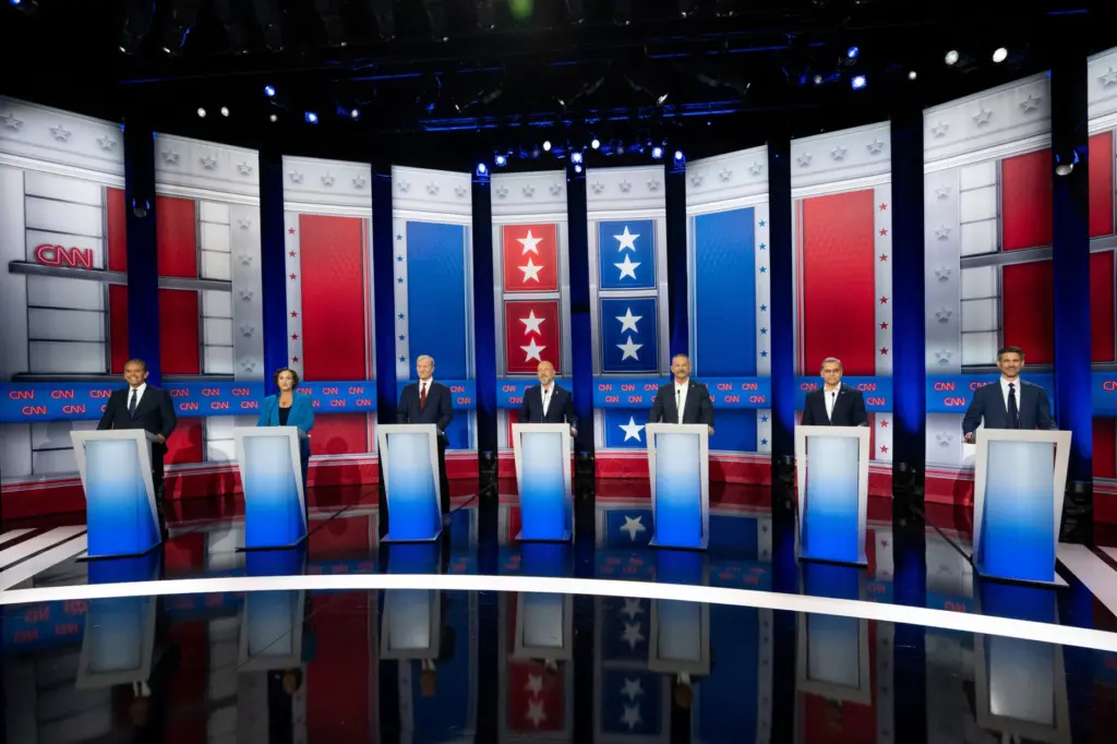 FILE PHOTO: Candidates for governor of California on the debate...