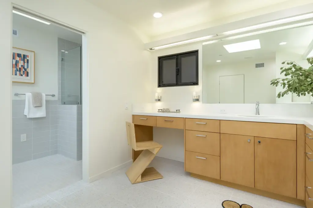 The primary bathroom. (Photo by Geoff Yale)