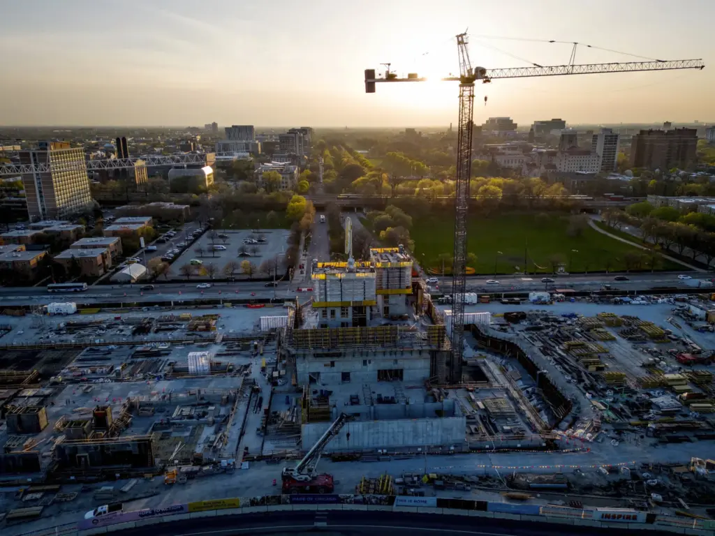 The Obama Presidential Center emerges in Jackson Park, April 18,...