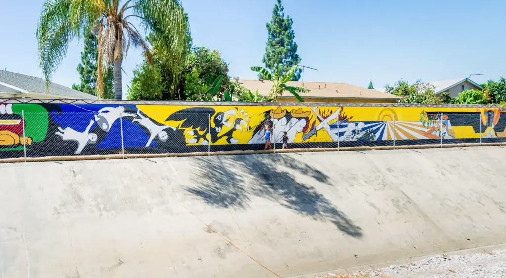 A section of the 260-foot-long mural painted by Manuel Hernandez-Trujillo...
