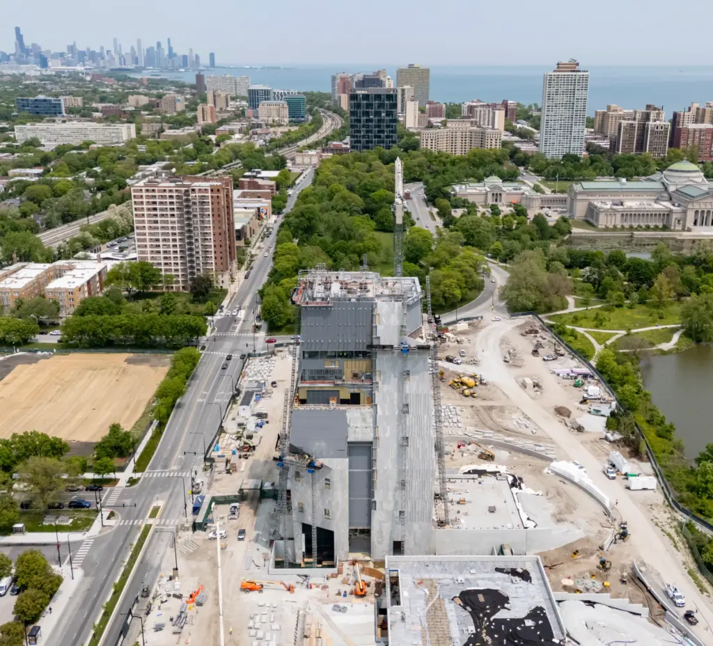 Construction continues on the Obama Presidential Center, June 2, 2025,...