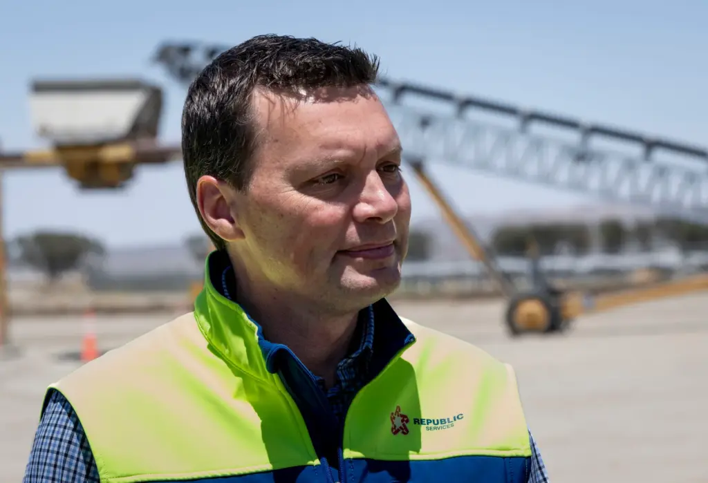 Chris Seney, director of organics operations with Republic Services, speaks...