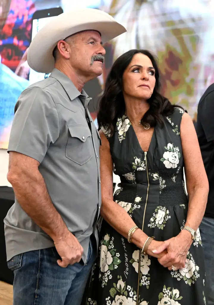 GOP gubernatorial candidate and Riverside County Sheriff Chad Bianco watches...