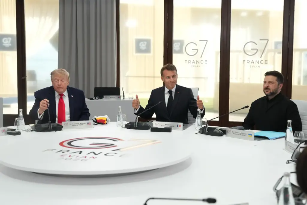 President Donald Trump, French President Emmanuel Macron and Ukrainian President Volodymyr Zelenskyy.