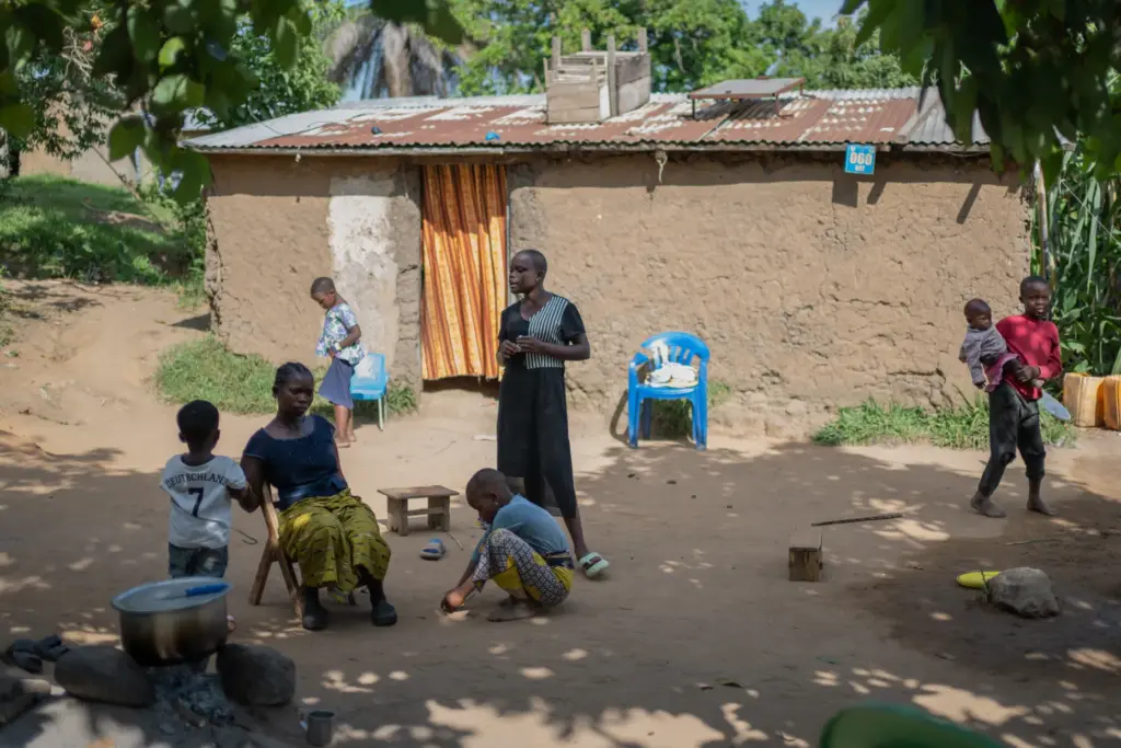 Abigaelle Mbusi spends time with her family at their home in Bunia, Congo.