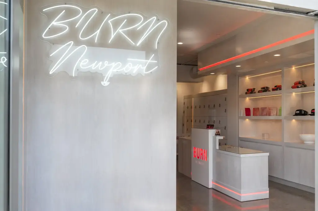 The Los Angeles-based fitness boutique Burn, which uses infrared-heated red...