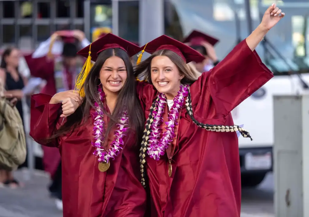 Lily Alvardo, left, and Aubrey Anderson get excited as they...