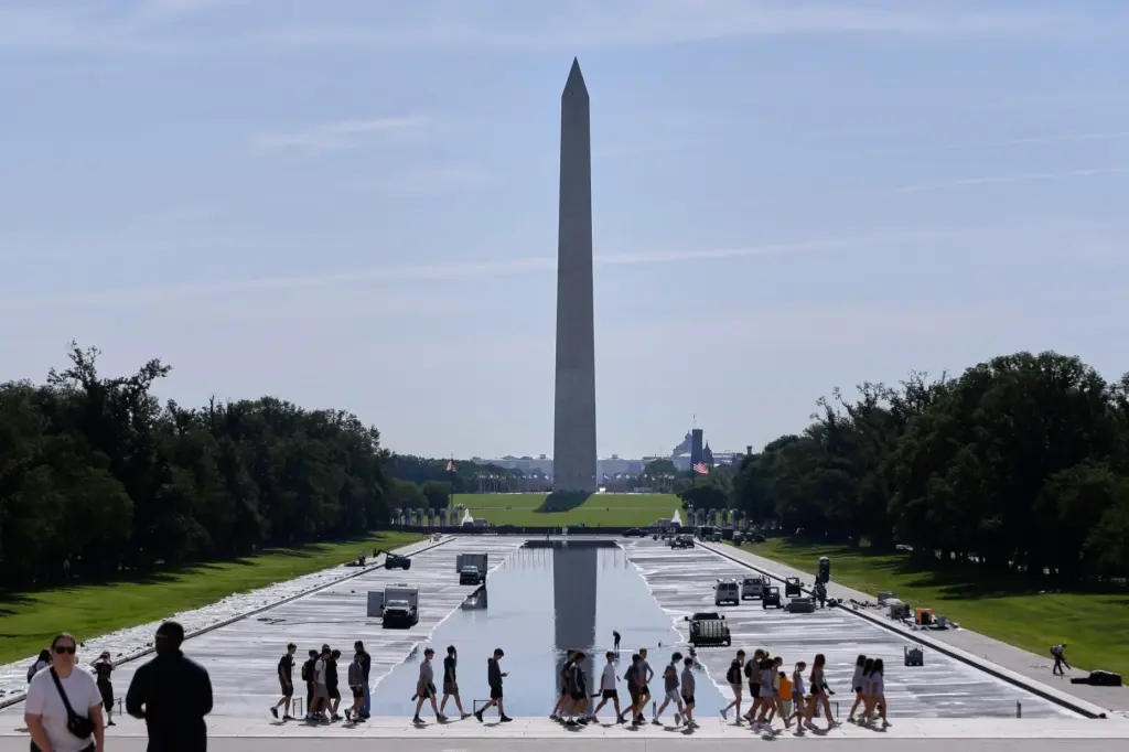 The Lincoln Memorial Reflecting Pool is being refilled after several...