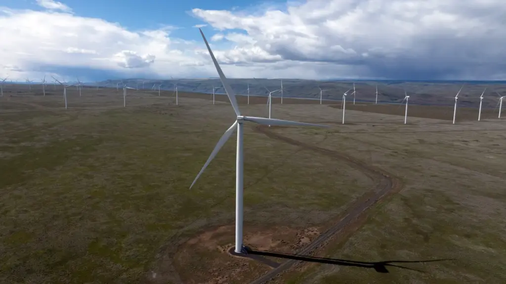 FILE – Wind turbines oeprate on April 1, 2025, in...
