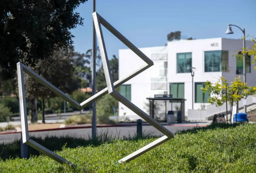 A metal sculpture at Saddleback College in Mission Viejo on...