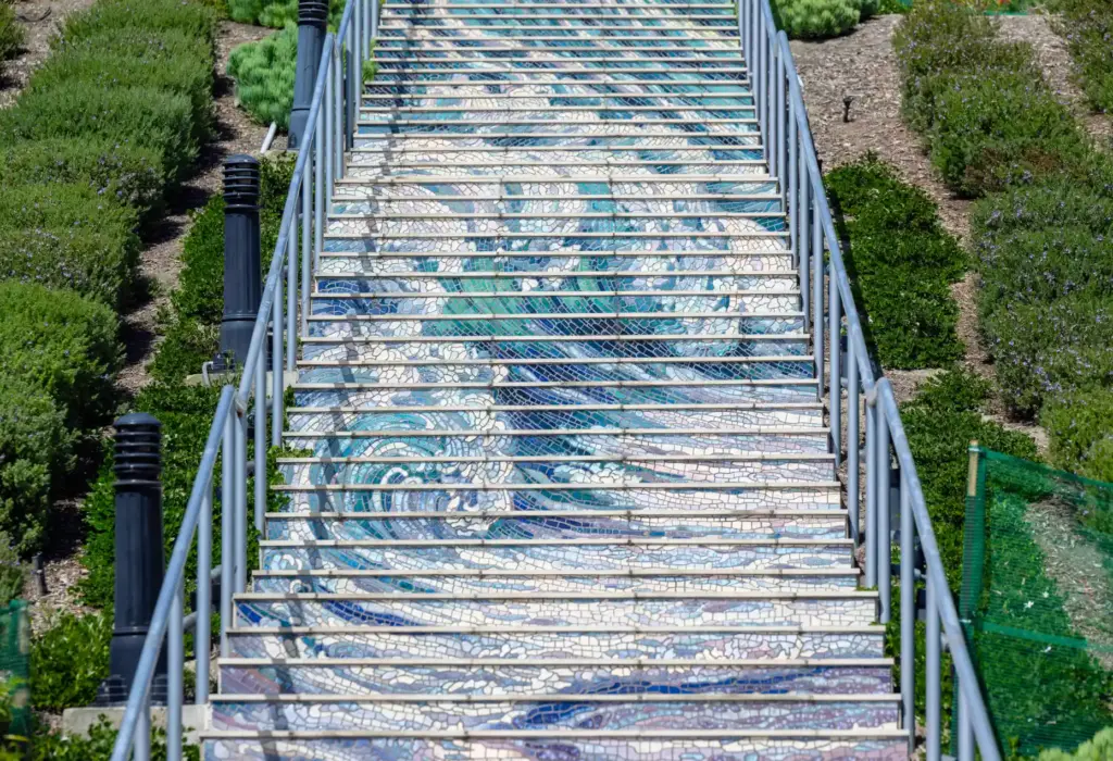 âStairwave,â created by artist Mia Tavonatti, is a 364-square-foot mosaic...