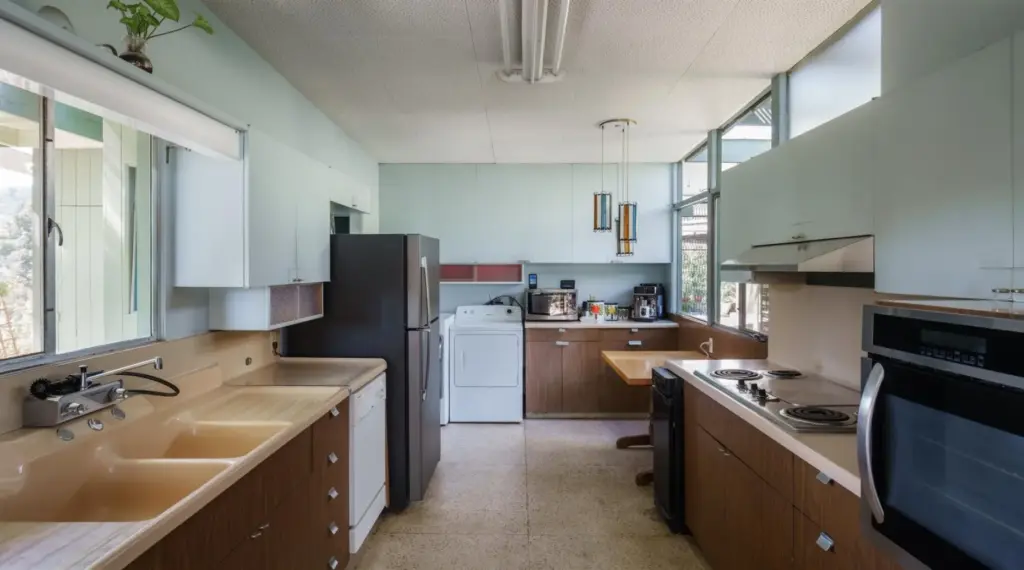 A view of the kitchen, breakfast nook and laundry station.(Photo...