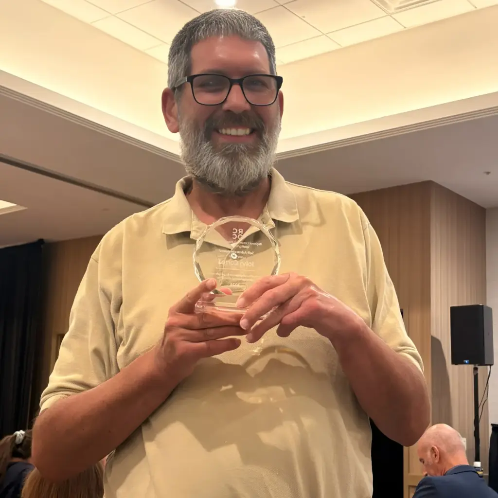 John Correa of Costa Mesa recently received the Self Advocate...