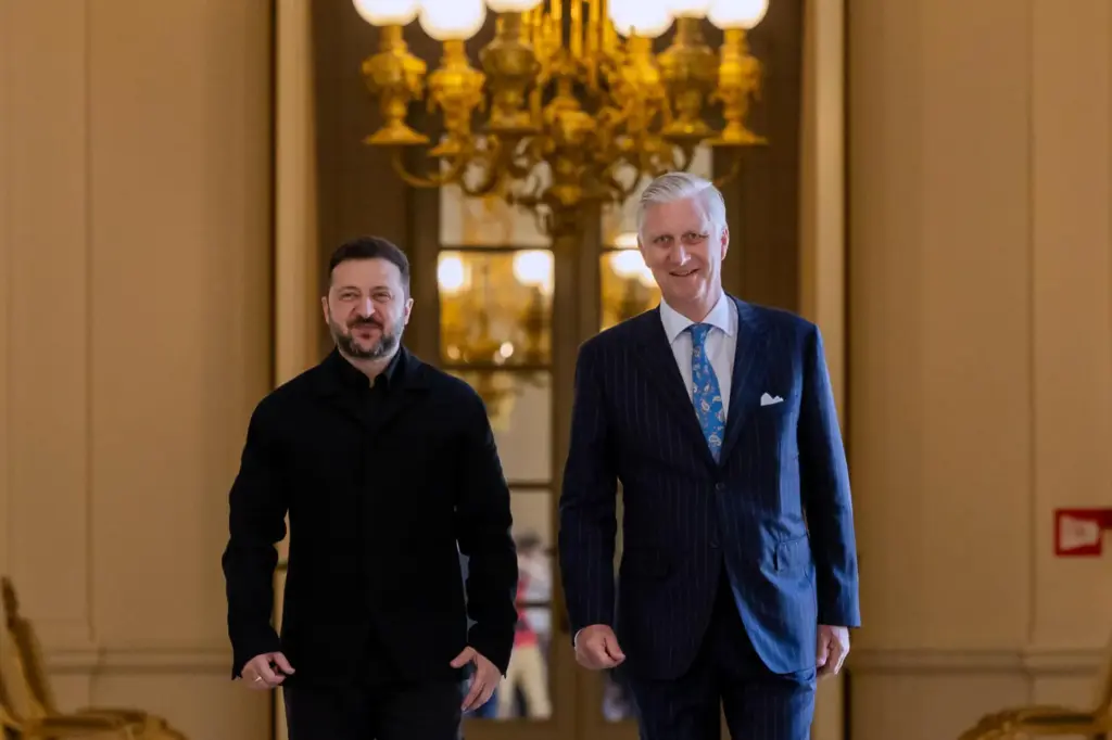 Belgium's King Philippe and Ukraine's President Volodymyr Zelenskyy