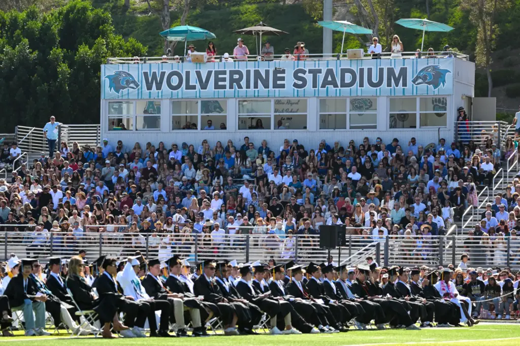 Aliso Niguel High Schoolâs commencement ceremony at Wolverine Stadium in...