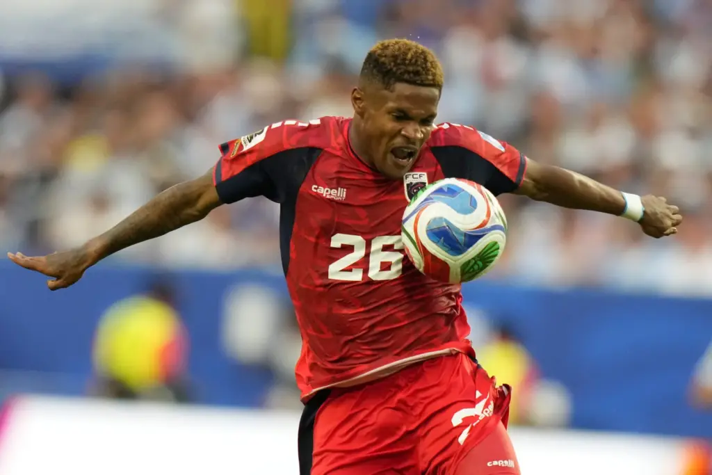 Cape Verde’s Helio Varela controls the ball before scoring his...