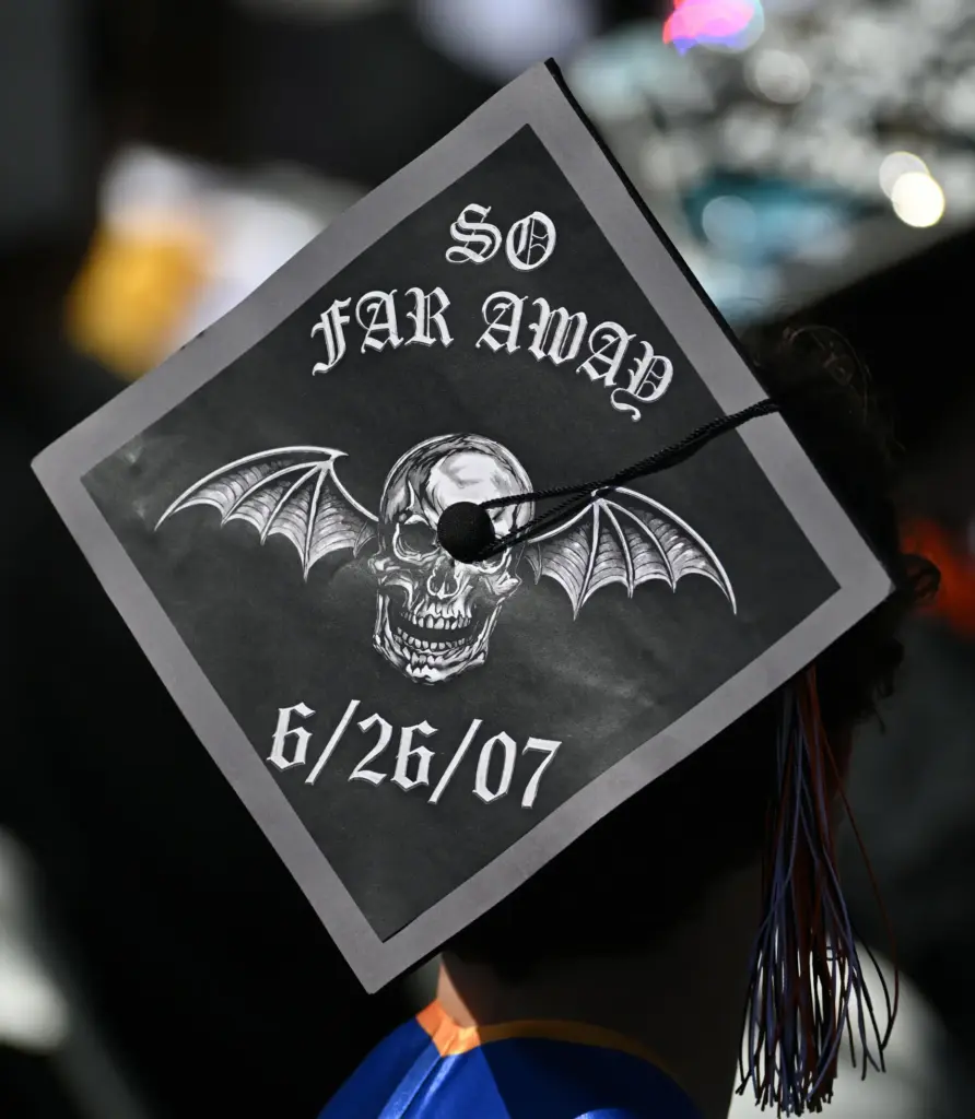Huntington Beach High School graduates show their creativity by decorating...