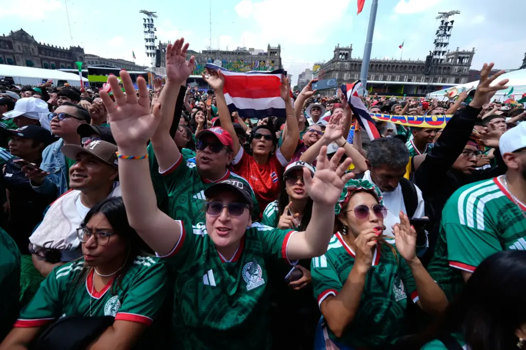 Fans watch the opening match of the 2026 FIFA World...