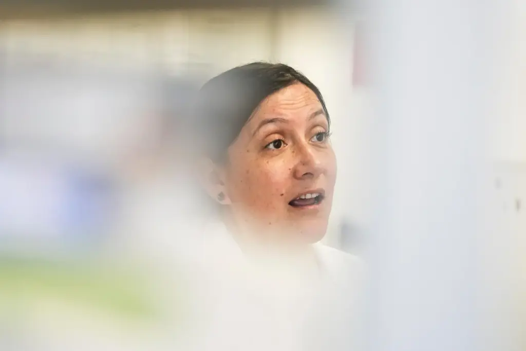 María Inés Barría, a virologist at the Universidad San Sebastián,...
