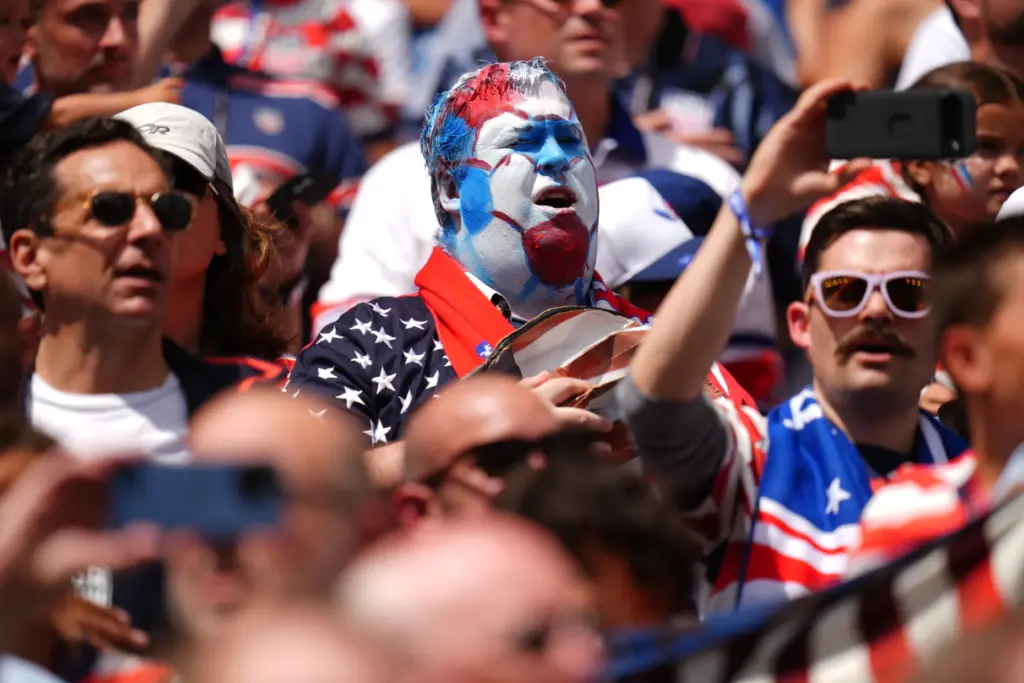 US fans during the World Cup Group D soccer match...