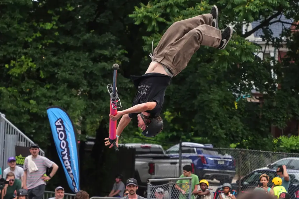 Extreme pogo athlete Henry Cabelus competes in the Best Trick...