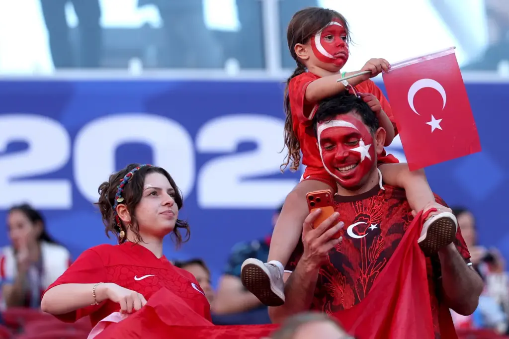 Turkey fans wait for the start a FIFA World Cup...