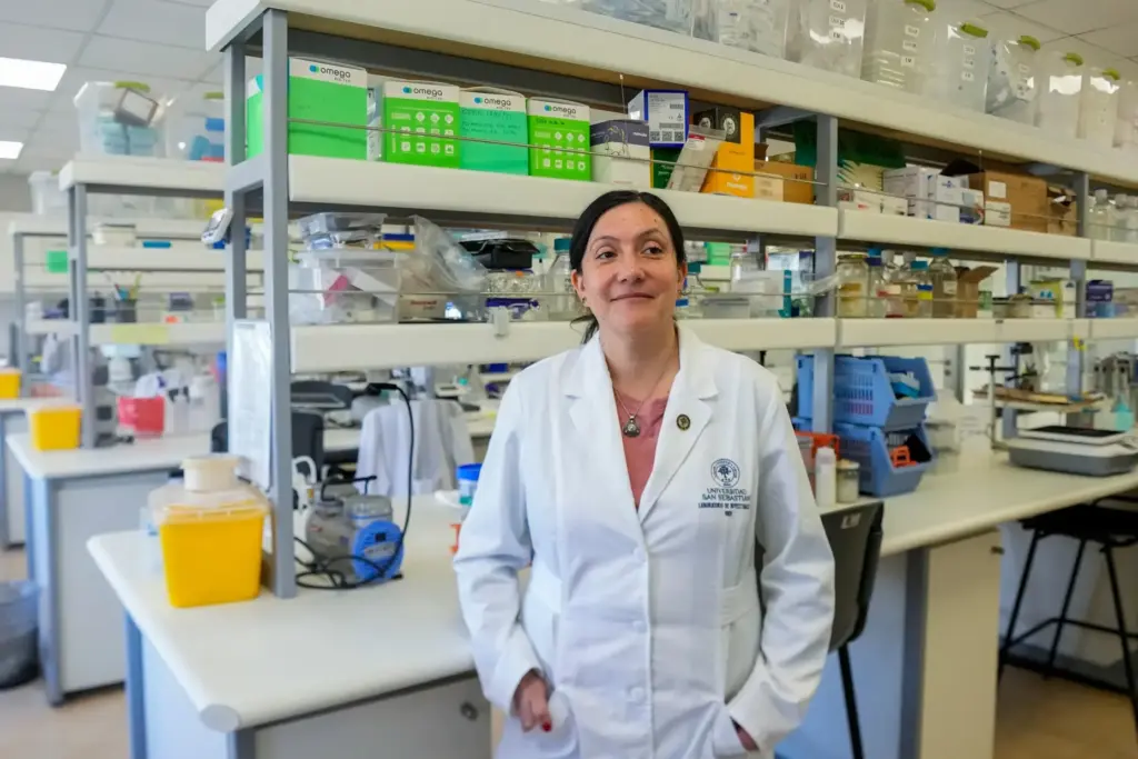 María Inés Barría, a virologist at the Universidad San Sebastián,...