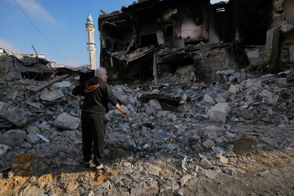 Kamal al-Kamal, 75, who returned to his village following the...