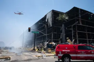 Firefighters move closer to extinguishing Boyle Heights warehouse fire