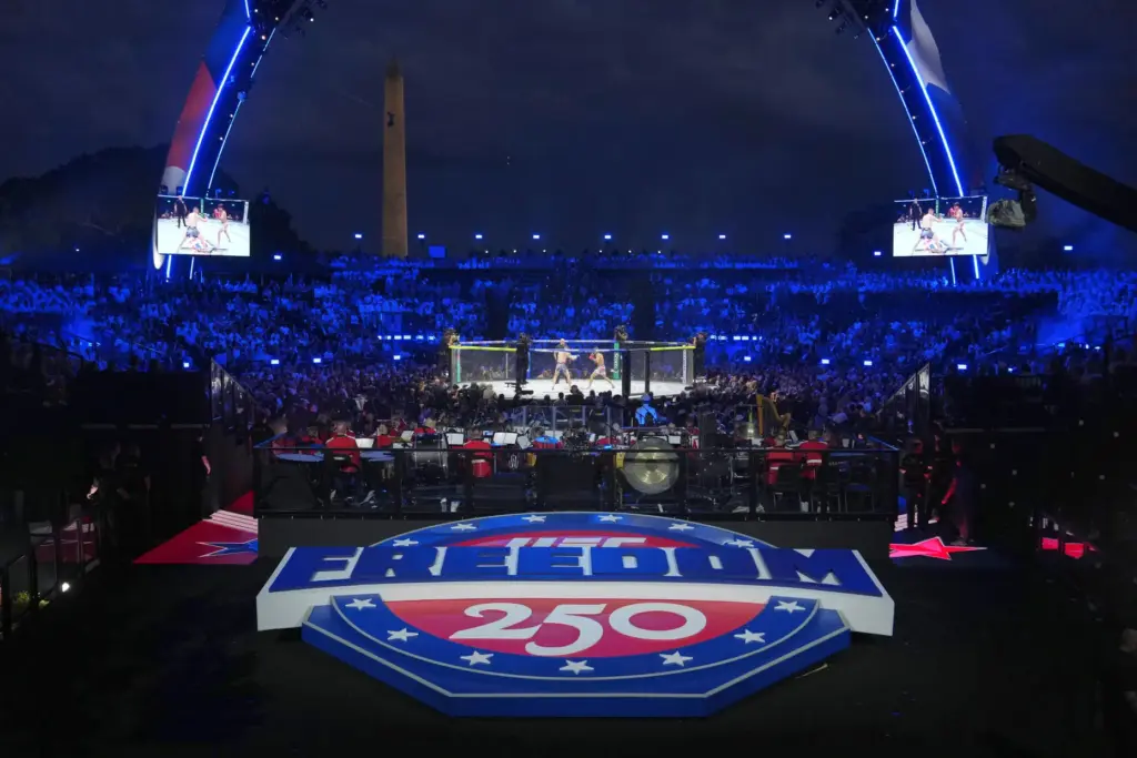 Featherweight fighters Diego Lopez and Steve Garcia in the ring...