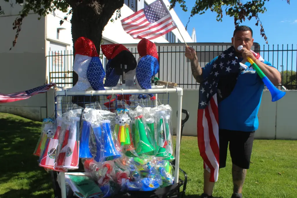 Hawthorne resident Guadalupe Delgado was selling merchandise at the U.S....