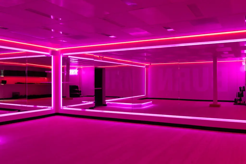 The Los Angeles-based fitness boutique Burn, which uses infrared-heated red...