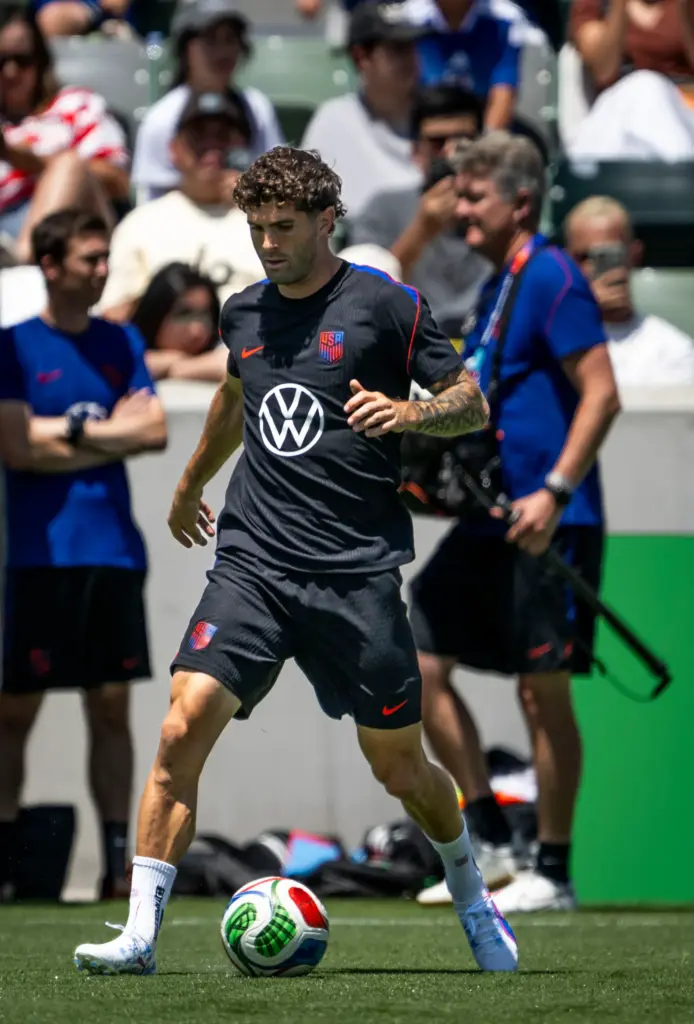 U.S. Menâs National Team member Christian Pulisic runs drills during...