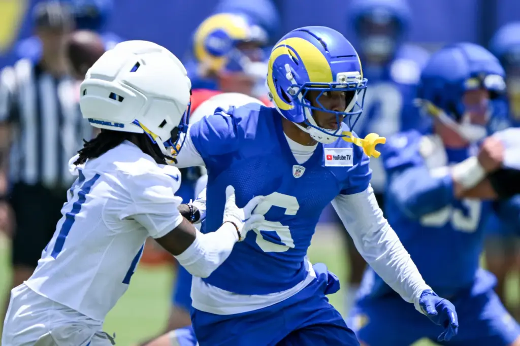 Rams wide receiver CJ Daniels (6) works to get open...
