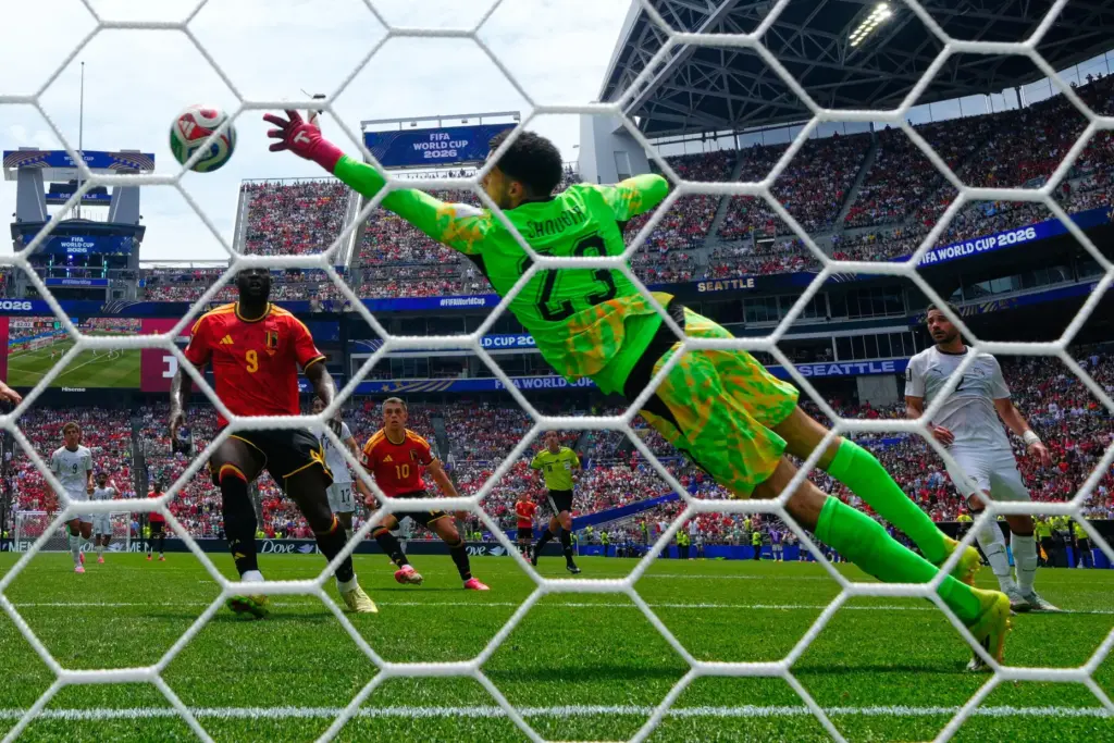 Egypt goalkeeper Mostafa Shoubir (23) makes a save during the...