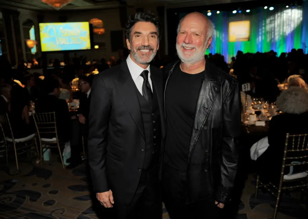 Chuck Lorre, left, recipient of the Rodney Respect Award, poses...