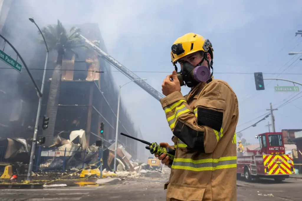 Members of the Anaheim, Ventura and Los Angeles Fire Departments...