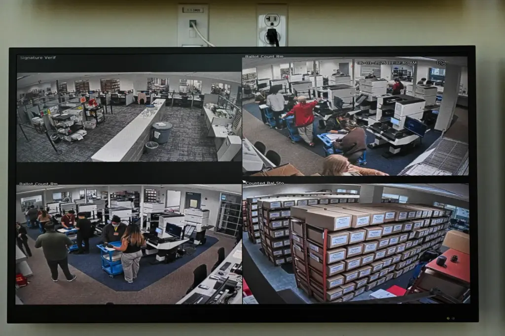 A live-streamed video feed on Monday, June 1, 2026, provides...