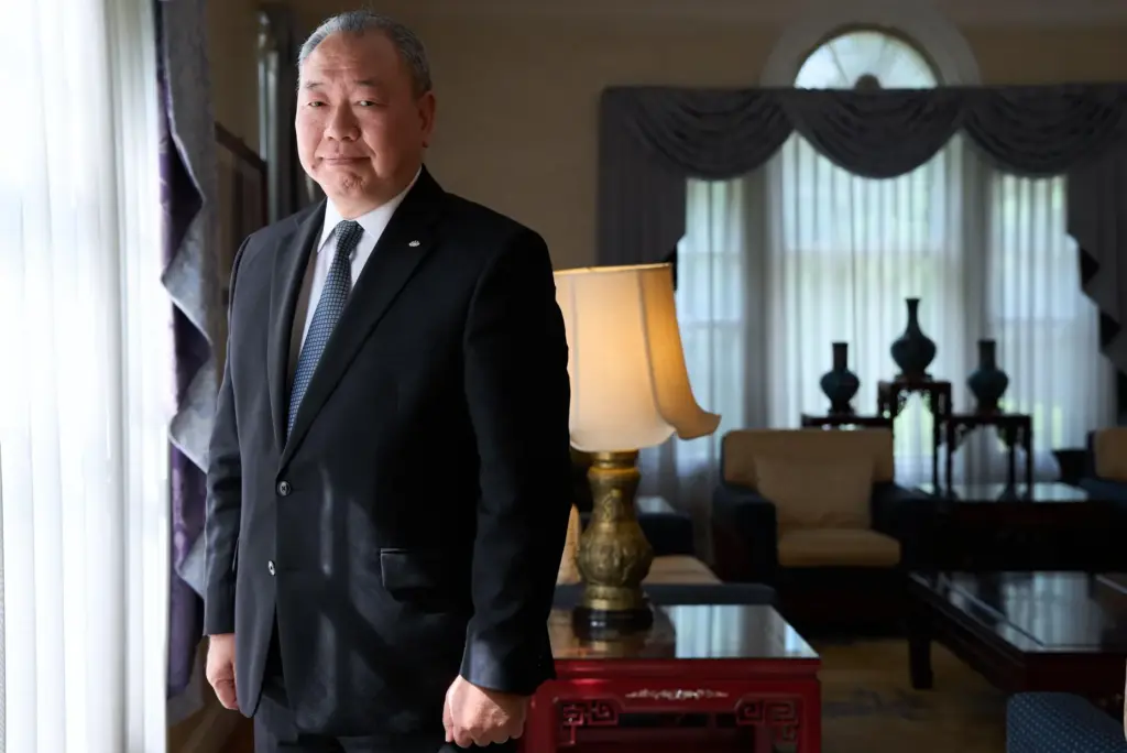 Taiwan's top diplomat in Washington, Alexander Yui Tah-ray, poses for a portrait.