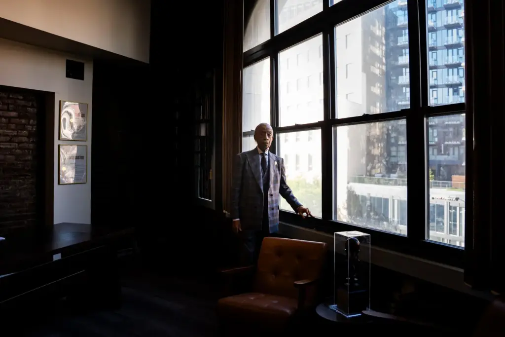 The Rev. Al Sharpton poses for a portrait in his office.