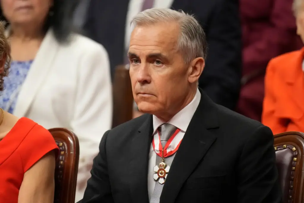 Prime Minister Mark Carney attends the Governor General Designate Louise...