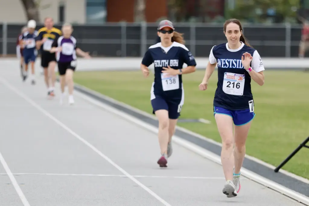 Runners compete at the Special Olympics Southern California Summer Games...
