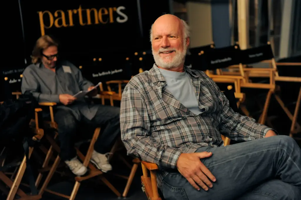 James Burrows, director of the television series “Partners,” watches over...